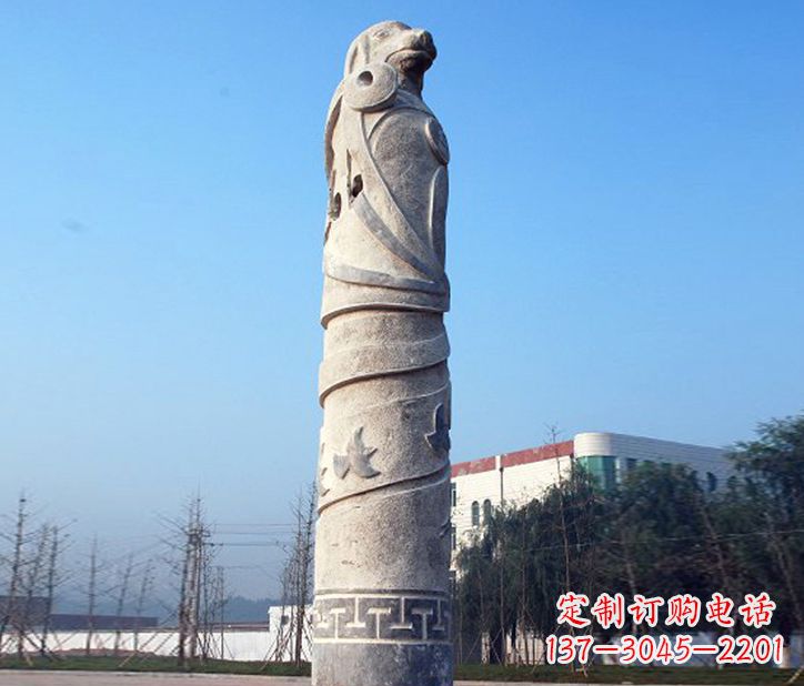 无锡12生肖石柱广场景观石雕