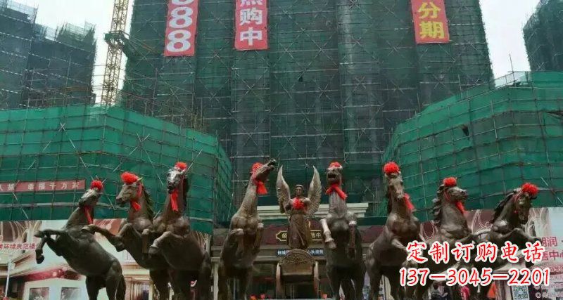 无锡阿波罗八匹马踏浪而来景观马群铜雕