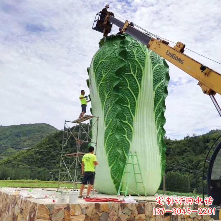 无锡白菜石雕凳-景区园林大型仿真植物景观