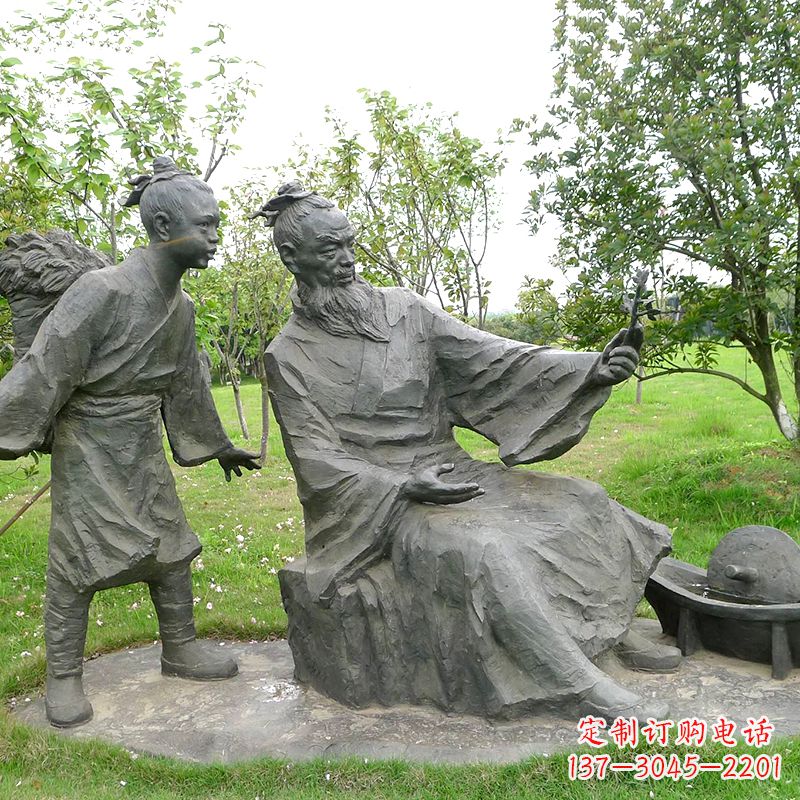 无锡八大山人情景雕塑-中国明末清初知名画家朱耷公园情景小品