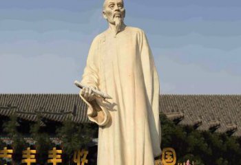 无锡清代书画家郑板桥石雕塑-中国历史名人汉白玉雕像