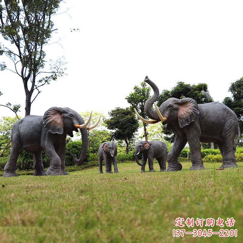 无锡玻璃钢大象仿真大象雕塑-公园景区园林装饰动物摆件