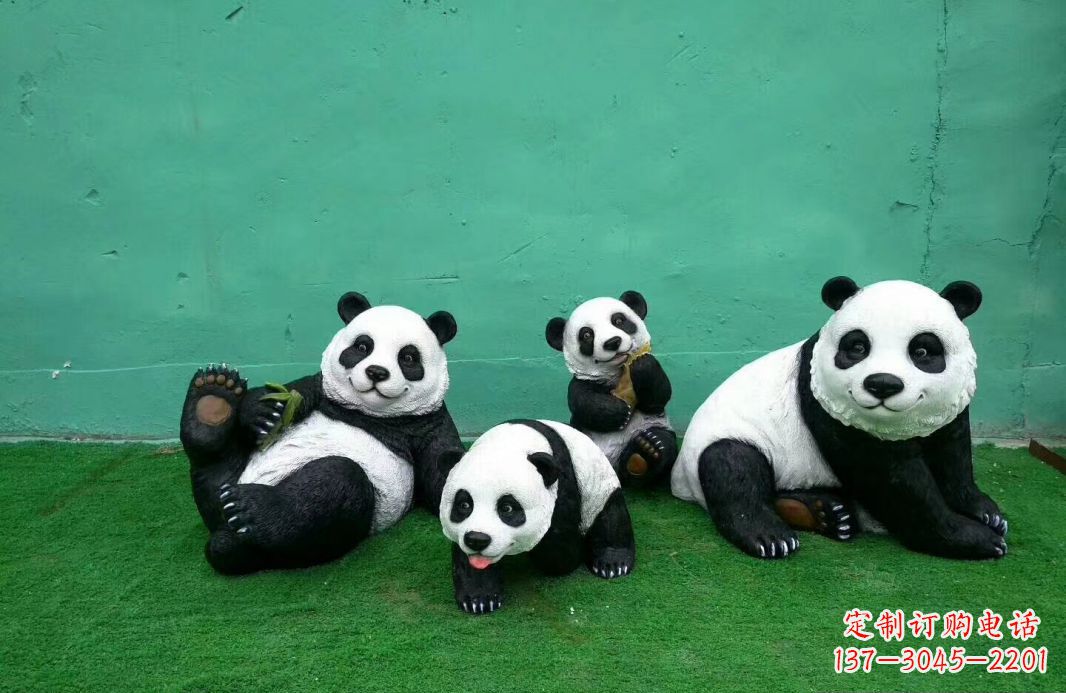 无锡玻璃钢熊猫动物雕塑