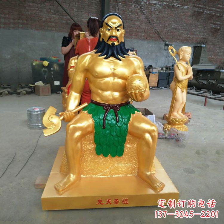 无锡玻璃钢炎帝神农氏彩绘神像