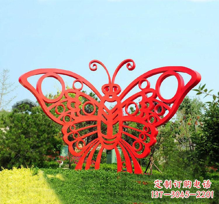 无锡不锈钢草坪蝴蝶雕塑让草坪绽放蝴蝶之美