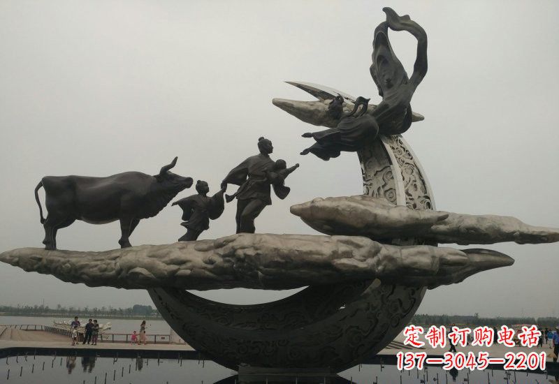 无锡不锈钢城市牛郎织女雕塑