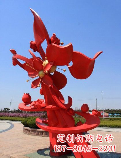 无锡不锈钢石榴花雕塑艺术与美学的完美结合