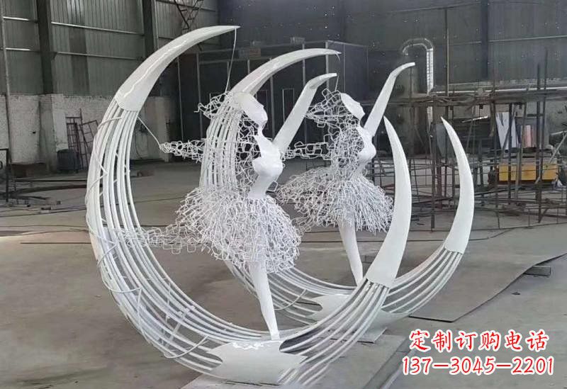 无锡不锈钢女孩雕塑跳芭蕾舞的精灵