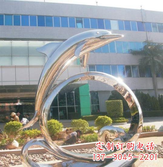 无锡不锈钢海豚雕塑精致而灵动