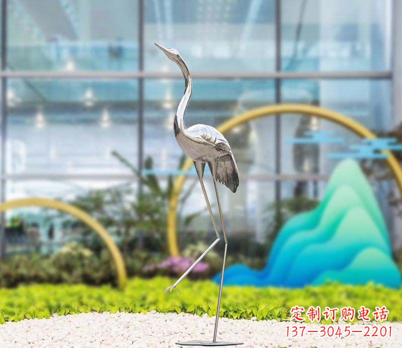 无锡不锈钢抽象仙鹤雕塑1