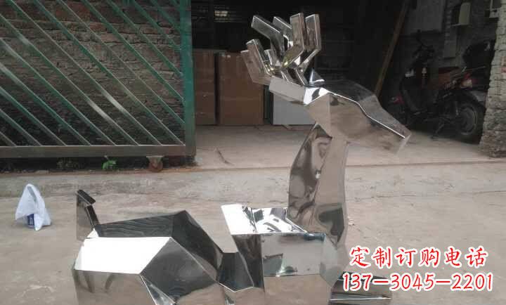无锡不锈钢抽象小鹿雕塑 (2)