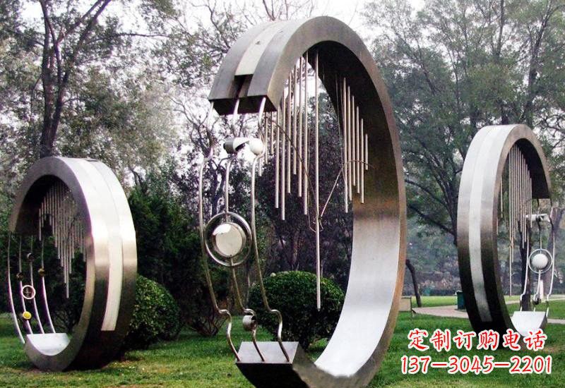 无锡不锈钢抽象圆环聆听雕塑