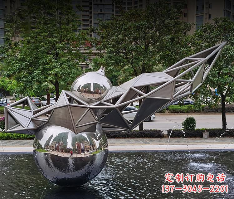 无锡不锈钢葫芦雕塑美丽耐用的艺术杰作