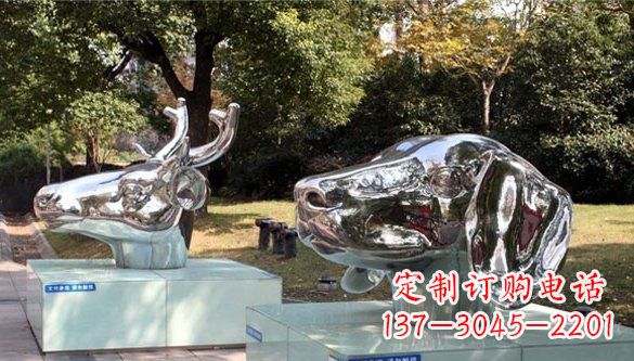 无锡动物十二生肖头像不锈钢雕塑