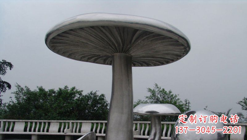 无锡不锈钢仿真蘑菇凉亭公园景观雕塑