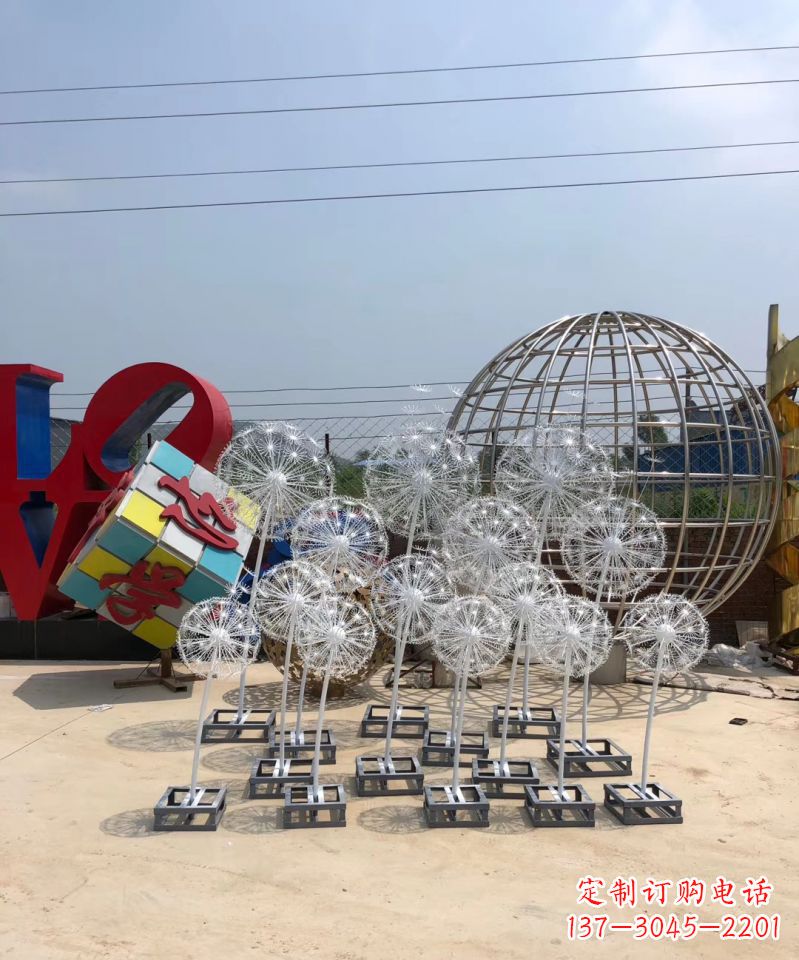无锡不锈钢蒲公英雕塑点亮园林景观