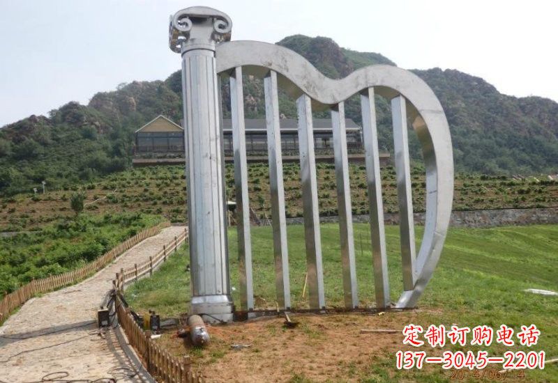 无锡不锈钢竖琴雕塑一曲轻柔的旋律