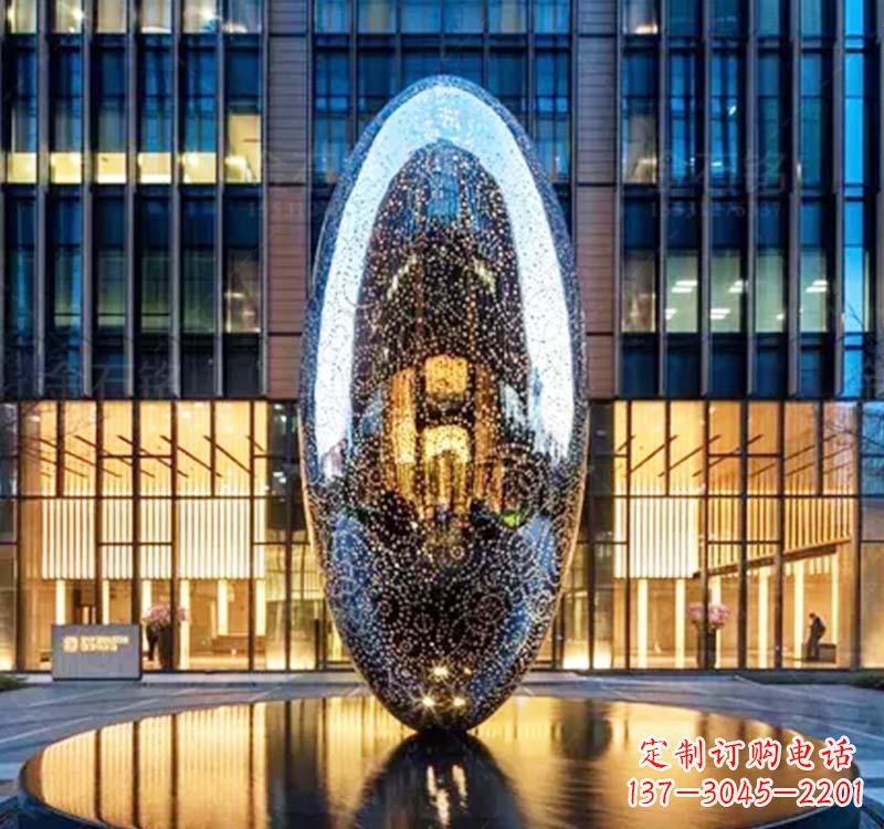 无锡不锈钢广场抽象圆环雕塑