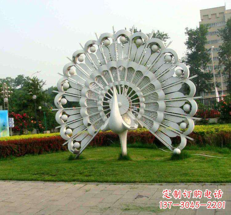 无锡不锈钢广场动物孔雀雕塑