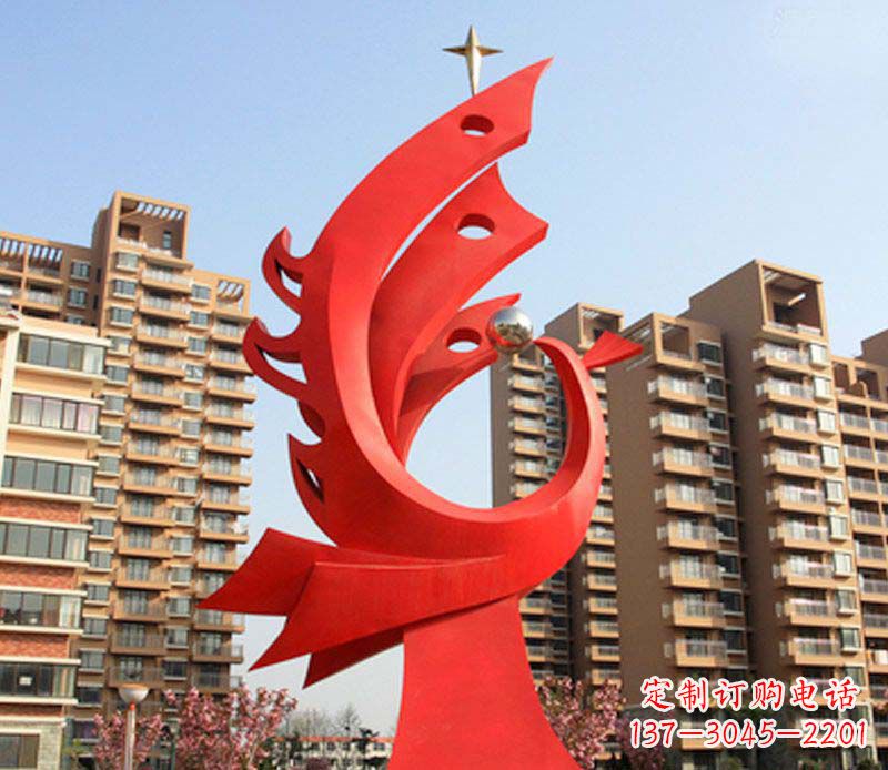 无锡凤凰雕塑不锈钢广场的精美景观