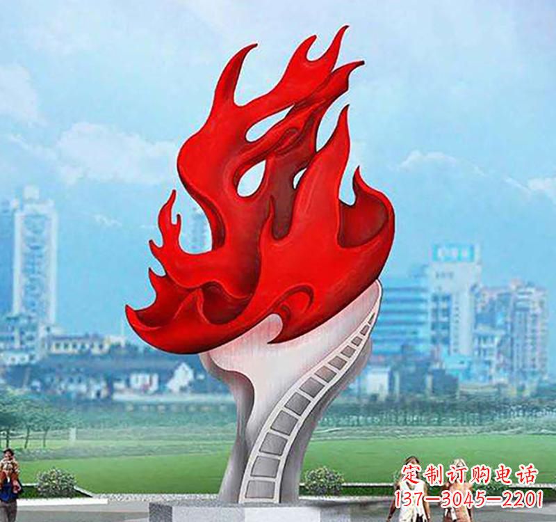 无锡不锈钢广场火炬雕塑