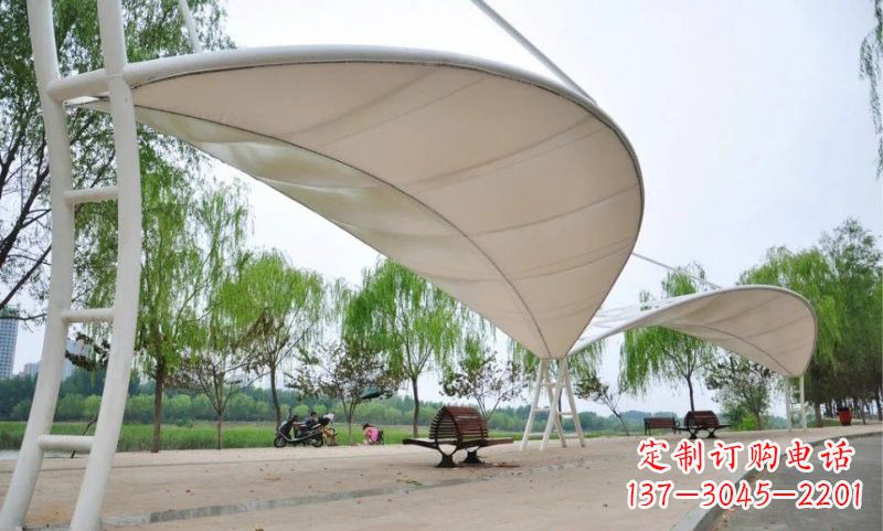 无锡不锈钢树叶形遮阳棚雕塑