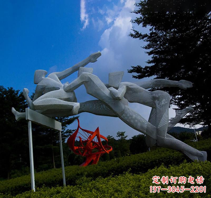 无锡不锈钢中的运动员雕塑