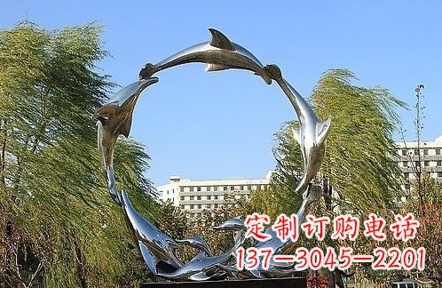 无锡不锈钢海豚雕塑美的化身