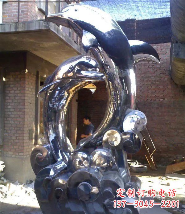 无锡不锈钢海豚美观动态的雕塑