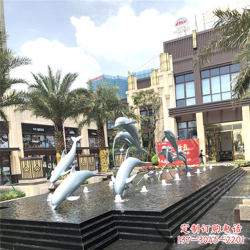 无锡精美海豚喷泉,点缀城市企业街道