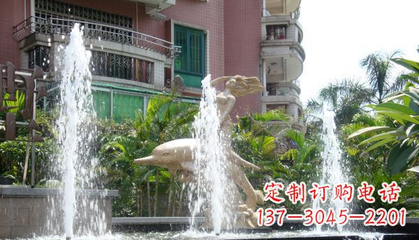 无锡不锈钢海豚喷泉雕塑精美的海洋艺术