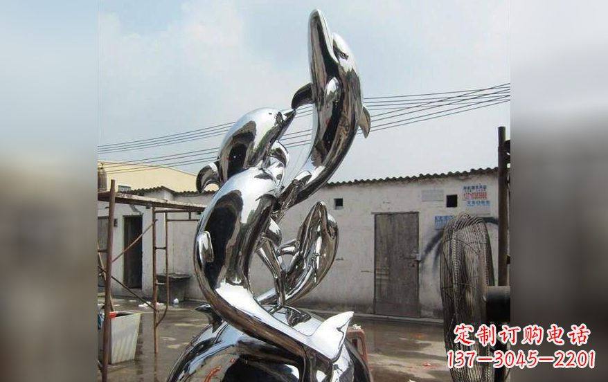 无锡不锈钢海豚嬉戏雕塑