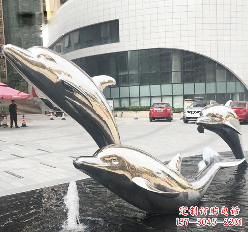 无锡不锈钢海豚造型雕塑