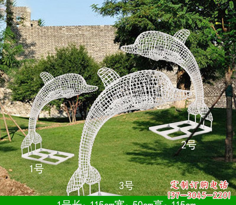 无锡不锈钢海豚组合雕塑