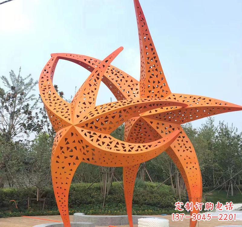 无锡不锈钢海星海洋动物雕塑