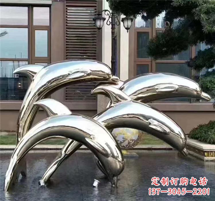 无锡不锈钢海洋动物雕塑——海豚