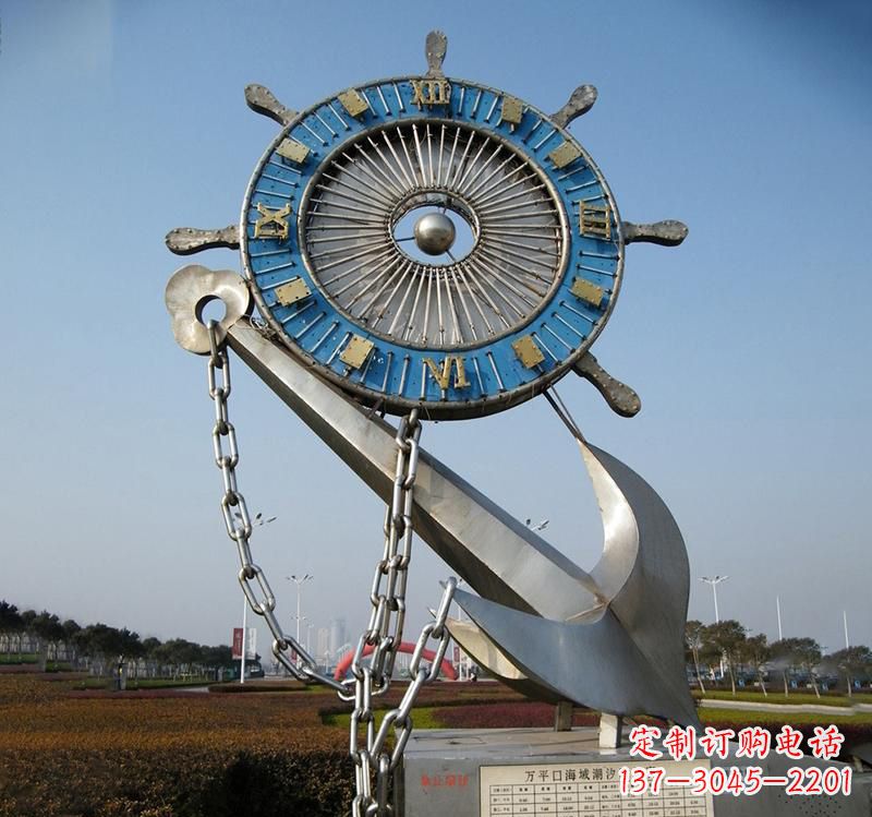 无锡不锈钢海洋船舵雕塑海洋之美的象征