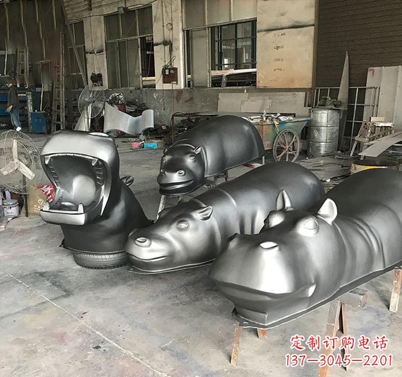 无锡不锈钢河马雕塑22