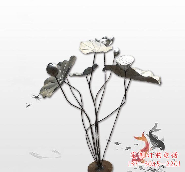 无锡不锈钢荷叶雕塑艺术的精美结合