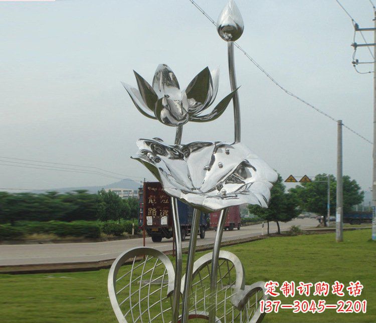 无锡精美不锈钢荷叶雕塑