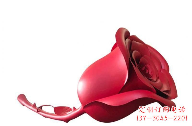 无锡不锈钢红玫瑰花朵雕塑