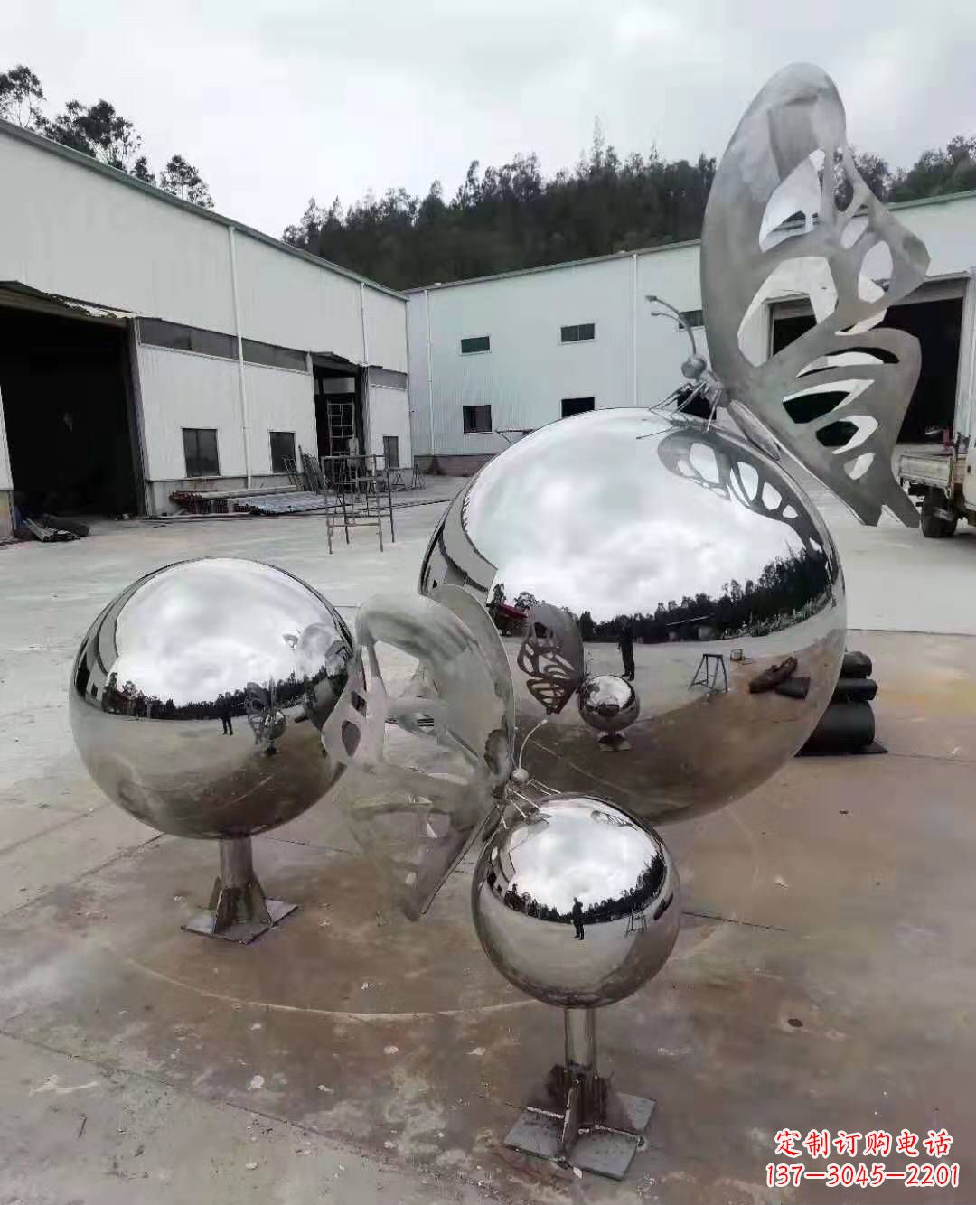无锡不锈钢蝴蝶雕塑户外摆件广场动物雕塑