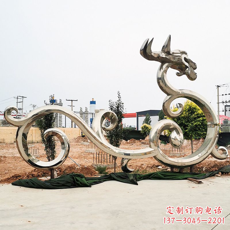 无锡不锈钢花边龙形雕塑