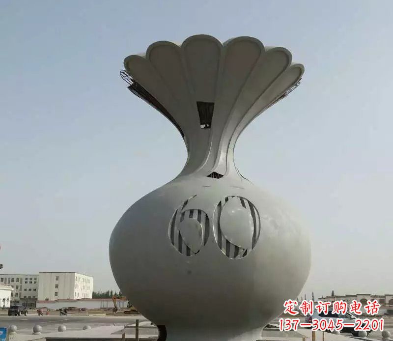 无锡精美不锈钢花篮雕塑