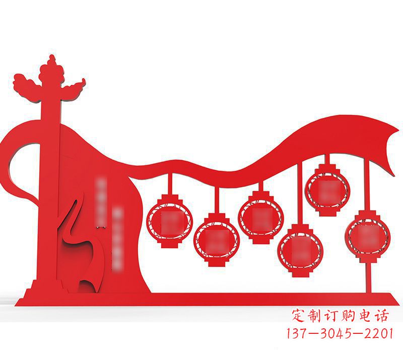 无锡灯笼雕塑传承社会主义核心价值观