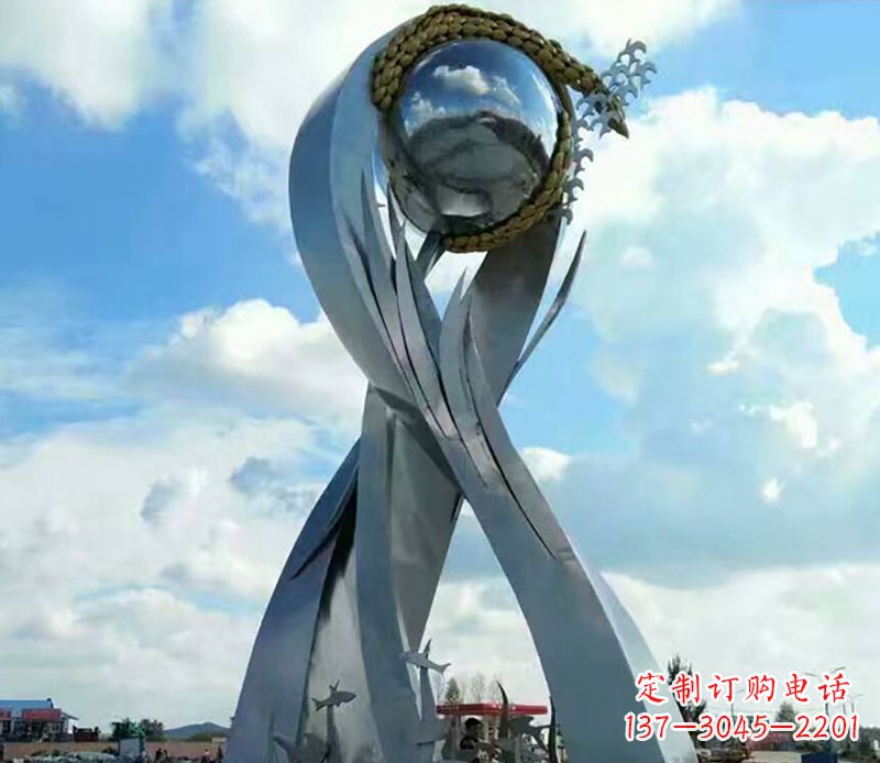 无锡不锈钢环球和平鸽雕塑