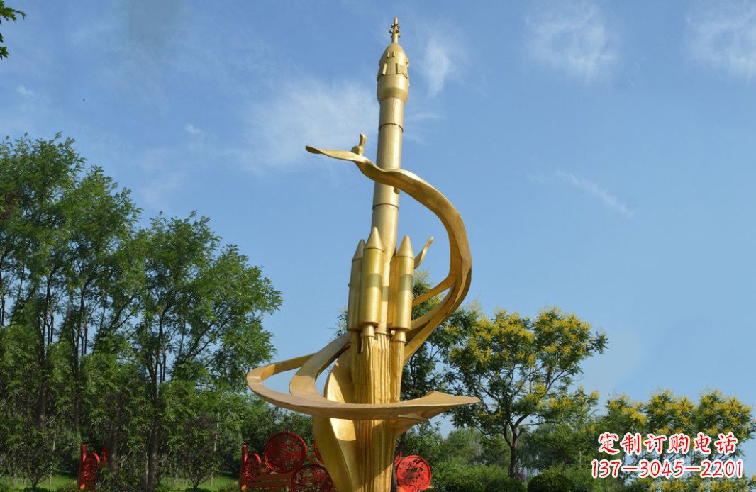 无锡火箭飞向蓝天不锈钢火箭广场景观雕塑