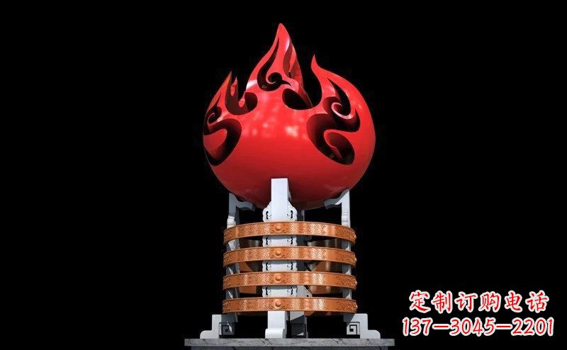 无锡不锈钢火炬雕塑传承奋进精神