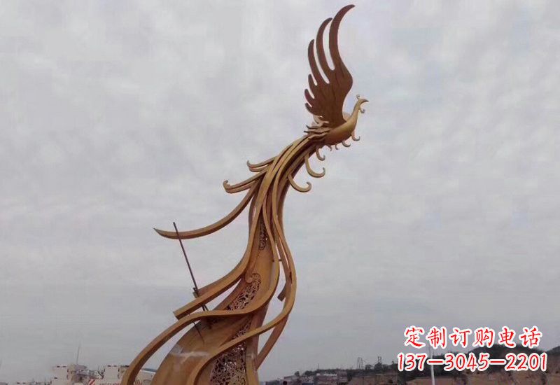 无锡不锈钢凤凰雕塑精致美观