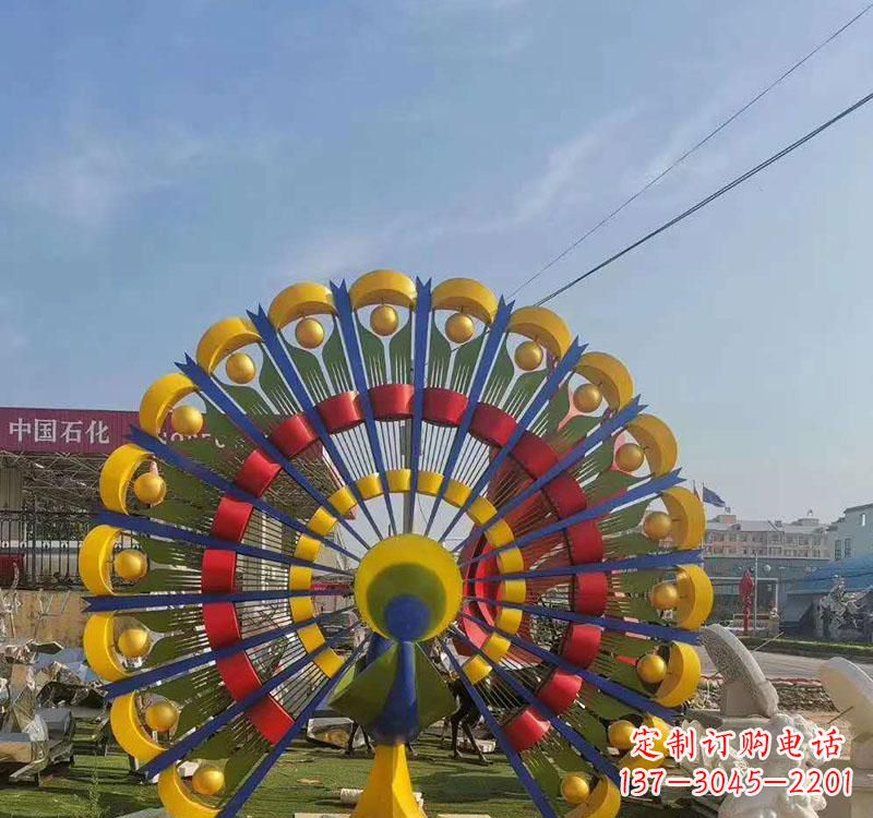无锡不锈钢景观孔雀雕塑